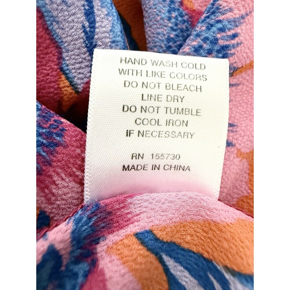 Rose + Olive Floral Wide Leg Cropped Pants Size 2X Pull On Pink Orange Blue - Picture 8 of 12